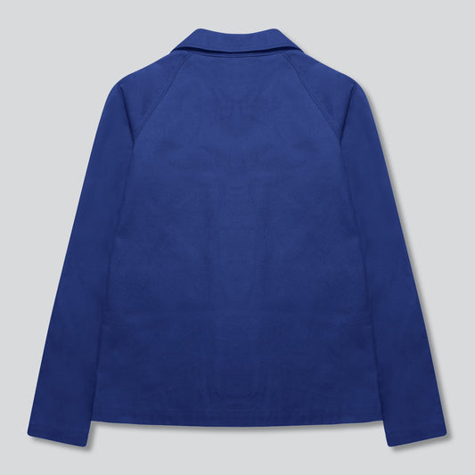 Worker blue chore coat back