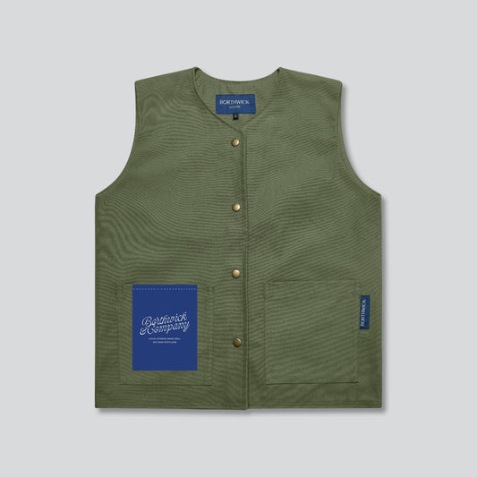 Khaki liner vest by Borthwick