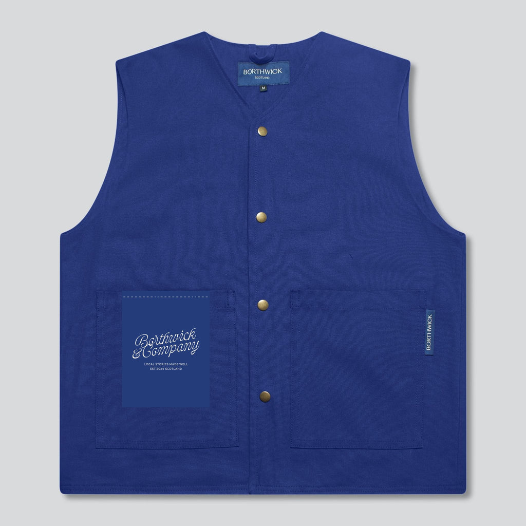 Blue liner vest in canvas