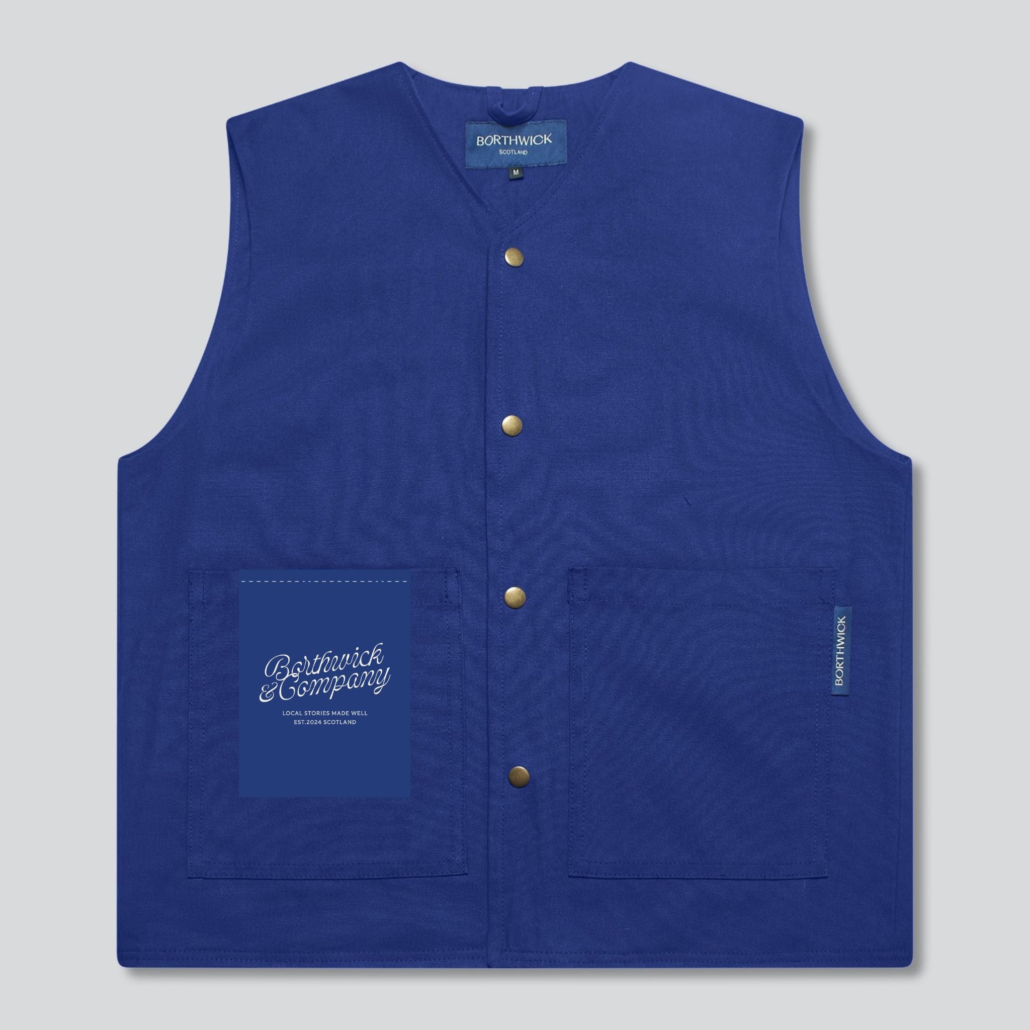 Blue liner vest in canvas