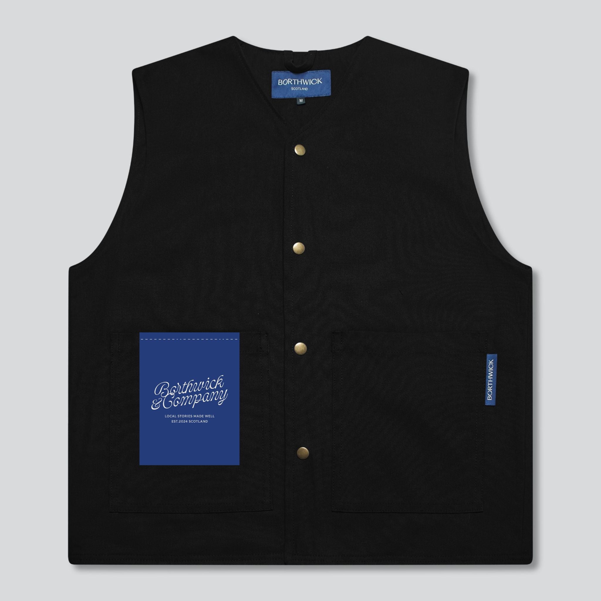 Black liner vest by Borthwick