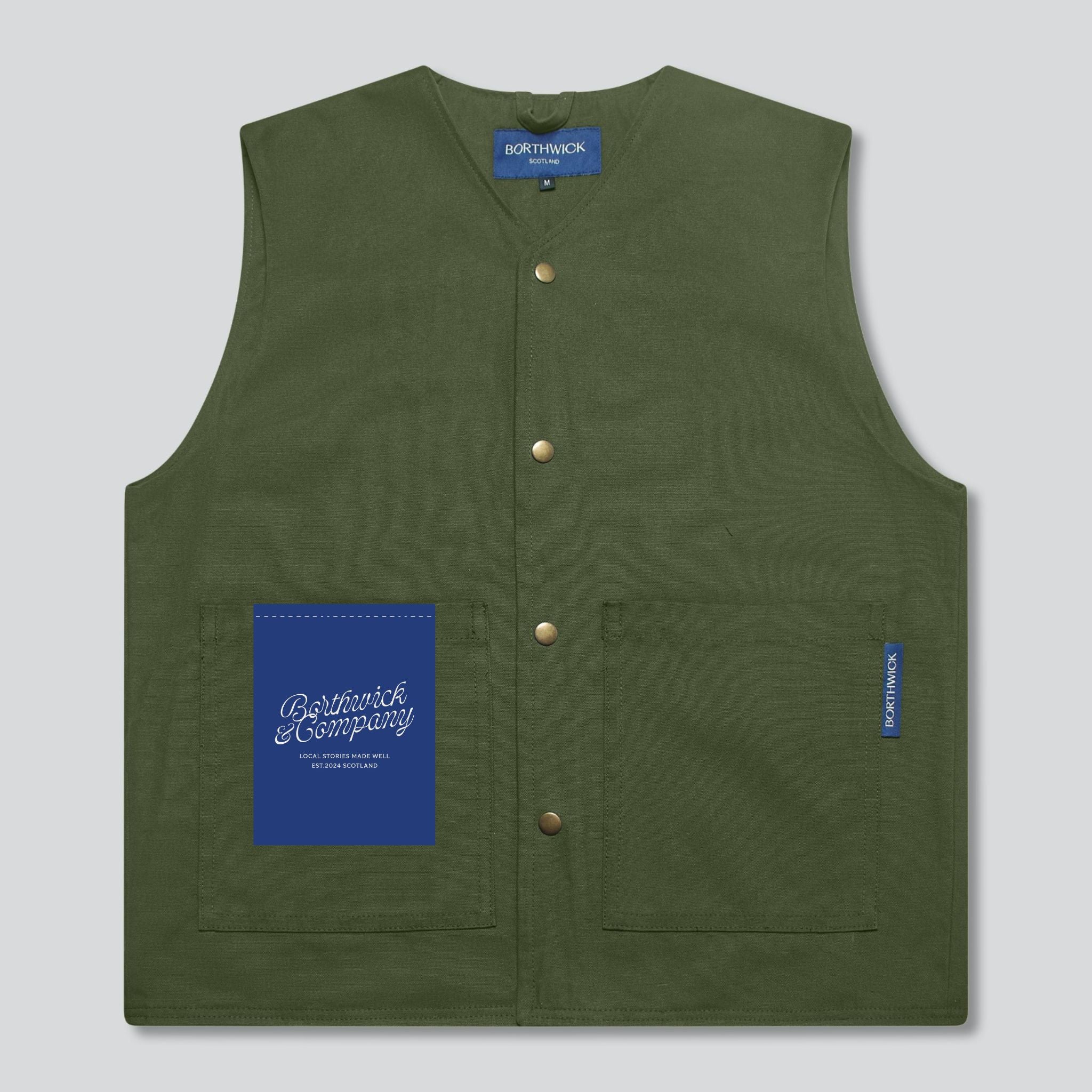 Green liner vest by Borthwick