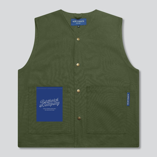 Green liner vest by Borthwick