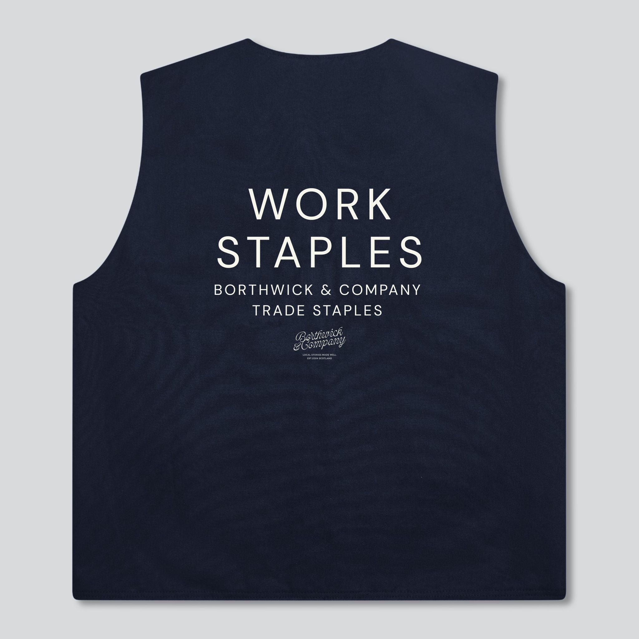 Navy canvas liner vest