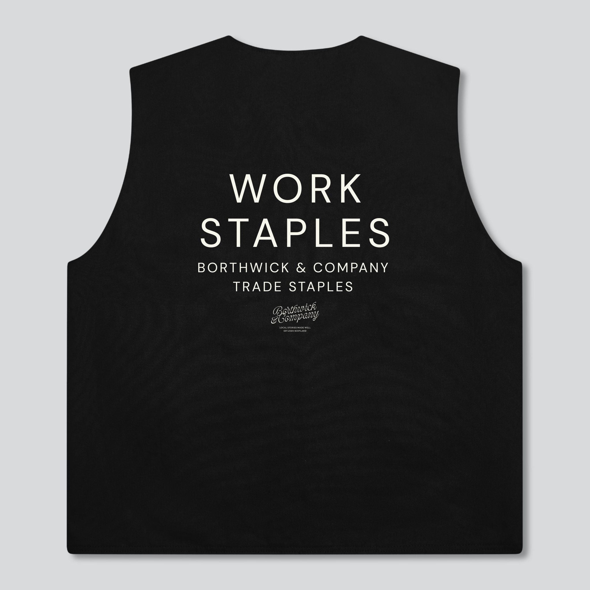 Black liner vest by Borthwick & Company